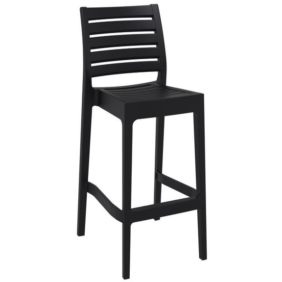 42.5" Black Solid Refined Patio Bar Stool
