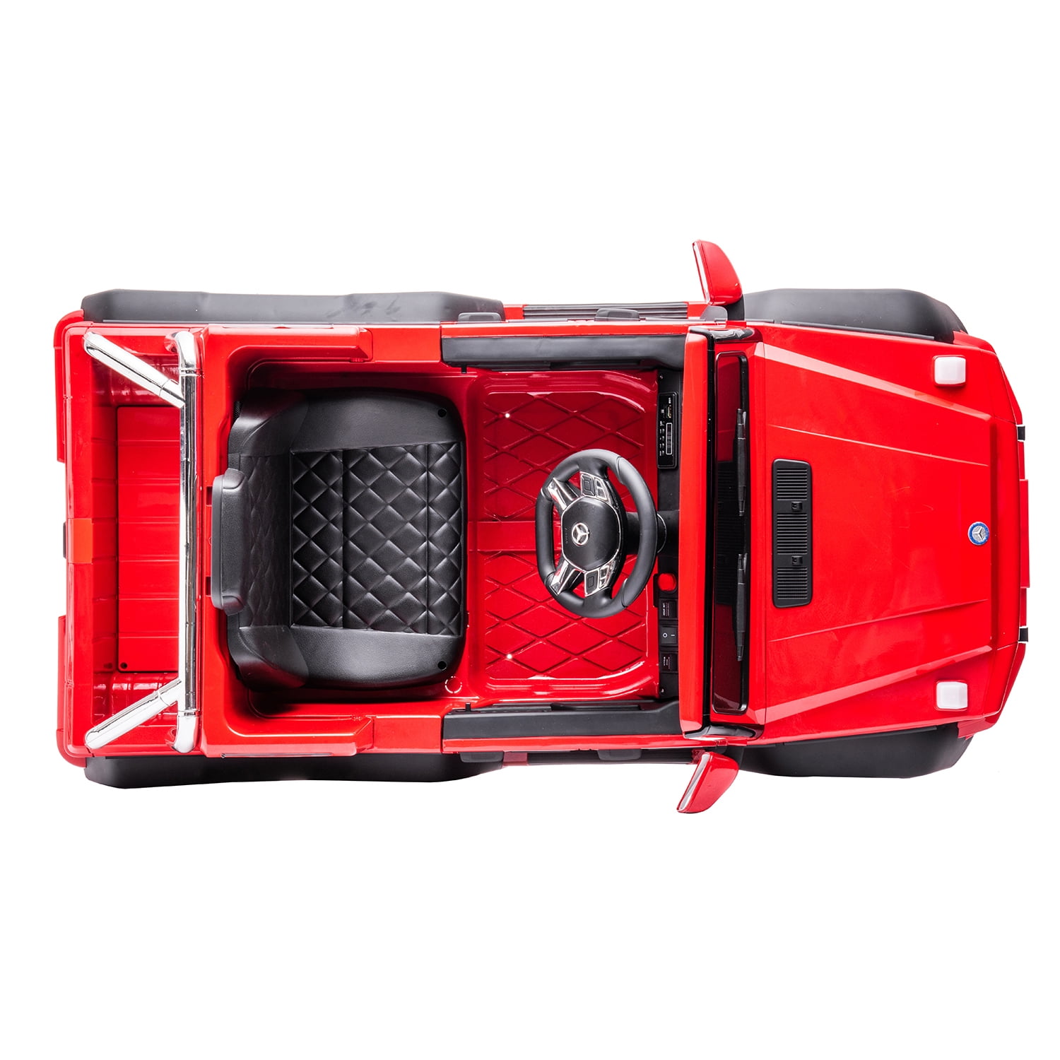 CIPACHO Licensed Mercedes-Benz Electric Car for Kids with 6 Wheel Shock Absorber, 24V Powered Ride On Cars with Remote and Leather Seat, Red