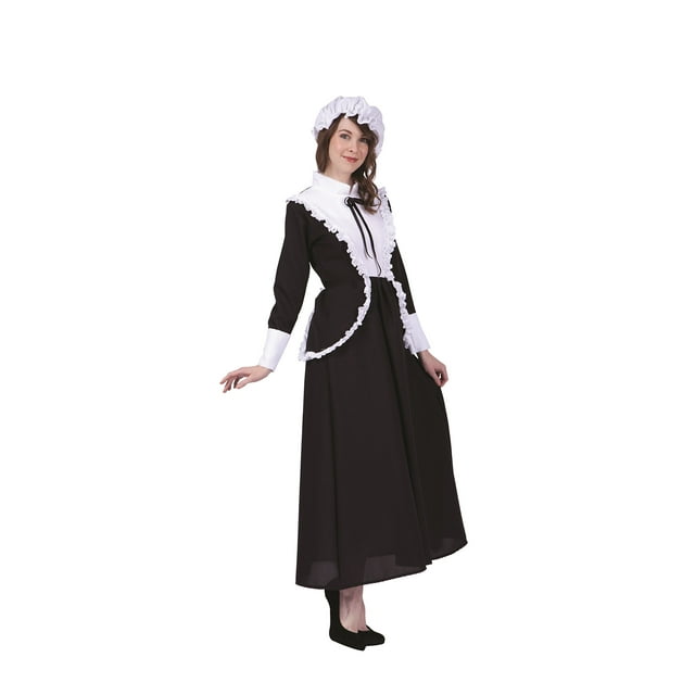 Disfraz RG Proper Pilgrim Lady, color negro y blanco, tamaño mediano