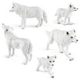 thumbnail image 3 of 5pcs Simulation Arctic Wolves Model White Wild Wolf Animal Model Action Figures, 3 of 8