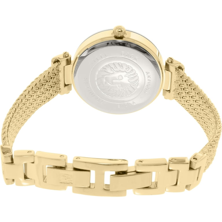 Anne Klein Women's AK-1906BKGB Gold Stainless-Steel Quartz Dress Watch -  Walmart.com