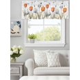 thumbnail image 3 of Curtain Valance for Windows,Watercolor Tulip Flower Butterfly Kitchen Valances Rod Pocket Short Curtains,Vintage Wood Grain Window Treatment Panel for Bedroom Bathroom 42x18in, 3 of 9