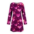 thumbnail image 5 of Ltctricy Valentine's Day Dresses for Women Lounge Long Sleeve A-Line Beach Dress Casual Fashion Crewneck Flowy Dress, 5 of 5