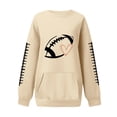 thumbnail image 6 of Sorvello Women's Football Graphic Sweatshirt Game Day Pullover Soft Breathable Cozy Long Raglan Sleeve Streetwear Fall Casual Athletic Top for Women Beige L, 6 of 7