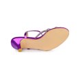 thumbnail image 5 of BLISSFUL STEP Women's Shoes Rhinestone Ankle Strap Kitten Heel Open Toe PU Buckle Sandals  Purple 6.5, 5 of 7