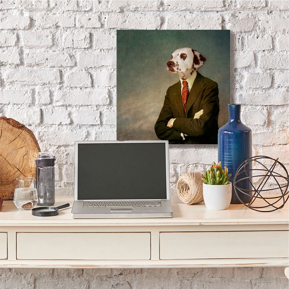 Stupell Industries Dalmatian In Men's Fashion Family Pet Portrait Designed by Martine Roch