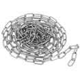 thumbnail image 1 of Cadena de eslabones de acero inoxidable Uxcell de 16.4FT x 2/7" x 0.06" Cadena de metal Cadena de utilidad de eslabones pequeños, 1 of 7