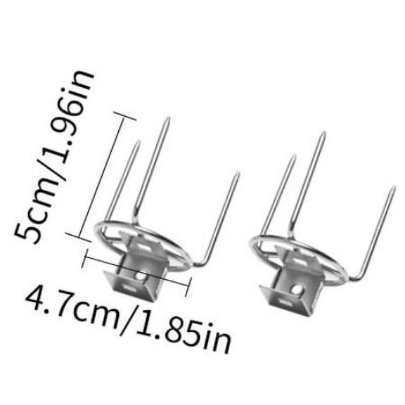 ITSELFER 2pcs Stainless Steel Rotisserie Meat Forks, BBQ Grill Forks Rotisserie Spit Rods Heavy Duty Meat Forks for Outdoor Chicken Rotisserie Grilling Cooking Accessories
