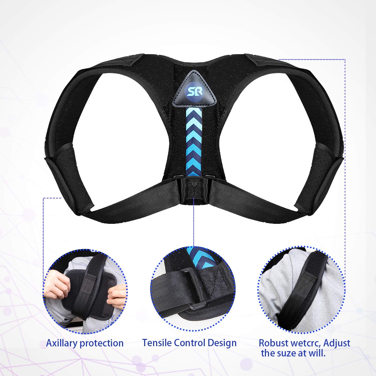 Posture Corrector for Men Women, Upper Back Brace for Clavicle Support, Adjustable Comfortable Back Straightener Back Support Providing Neck, Back & Shoulder Pain Relief