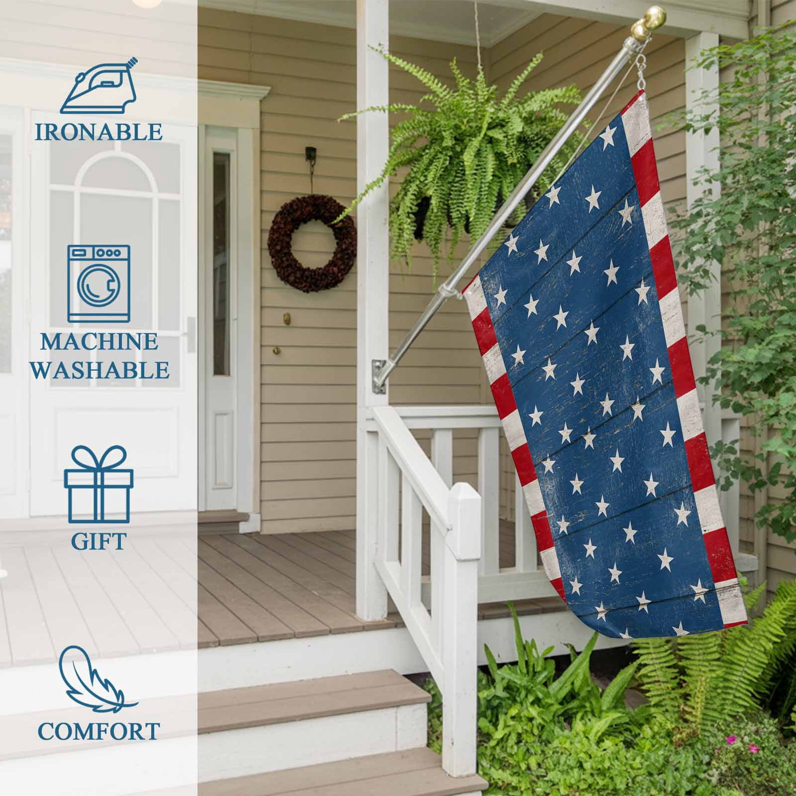 4th of July Flags for Outside 3x5 ft USA Flag Outdoor Flags Double Sided Grommets House Banner Patriotic Stars Buffalo Patio Yard Flag for Outdoor Party Porch Garden Independence Day Decor
