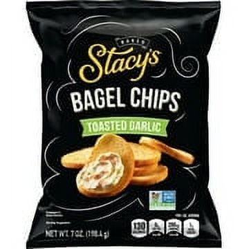 Stacy's Toasted Garlic Flavored Bagel Chips, 7 Ounce Bags (Pack of 12)
