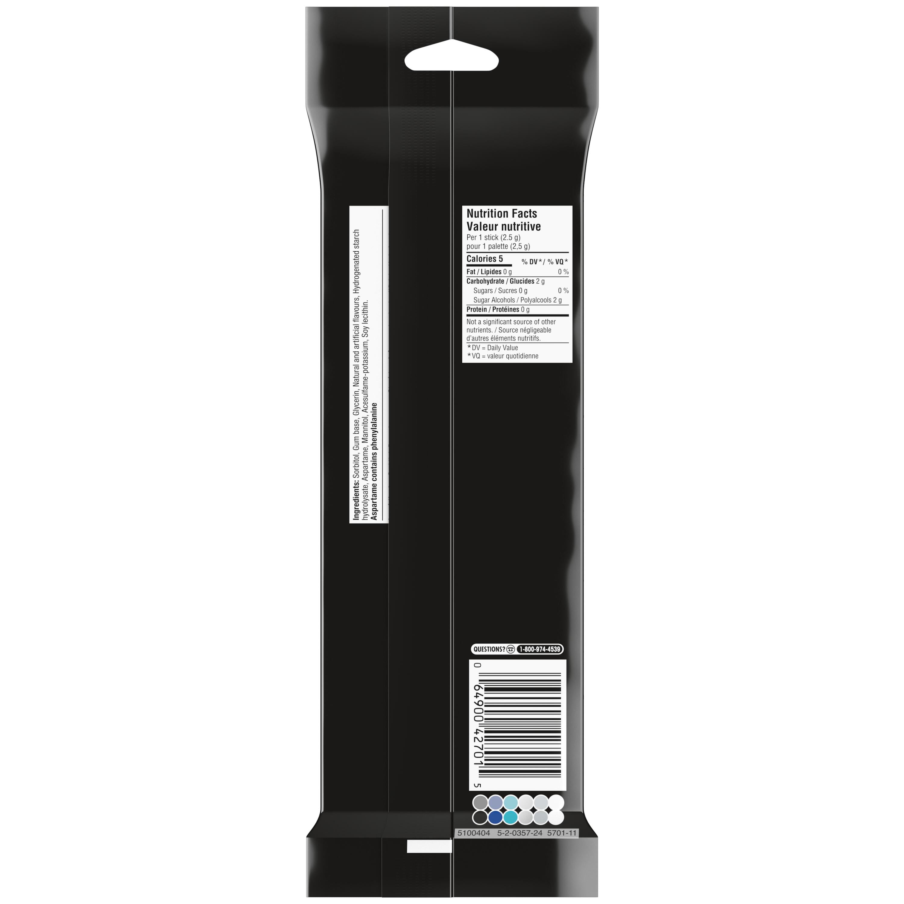 5 GUM, Wintermint-Ascent Flavoured Sugar Free Chewing Gum, 15 Sticks, 3 Packs, 3 Packs, 15 Sticks