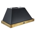 thumbnail image 4 of Forno Vittorio 48-Inch Wall Mount Range Hood, Black with Antique Brass Trim, 424 CFM Airflow, Dishwasher-Safe Baffle Filters, Remote Control, 3-Speed Fan, Bright LED Lighting., 4 of 5