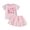 Pink Bow Letter Print, variant on Okbabeha Toddler Baby Girl Birthday Outfit Letter Short Sleeve T-Shirt and Tutu Skirt Set 2 Piece Fall Dresses