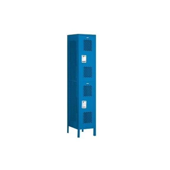 Extra Wide Vented Metal Locker - Blue - 15in.W x 78in.H x 15in.D