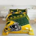 thumbnail image 2 of Manfei Yellow Football Helmet Queen Comforter Set,Rugby Sport Bedding Sets,Boys Ball Game Bedding Comforter Set For Kids,Ultra Soft Home Decor Reversible,3-Piece, 2 of 8