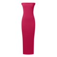 thumbnail image 5 of Vestido largo sin tirantes para mujer: elegante vestido de cóctel con abertura lateral, tejido de poliéster, vestido para invitada de boda, tallas S-XXL, contorno de pecho 73-99 cm., 5 of 5