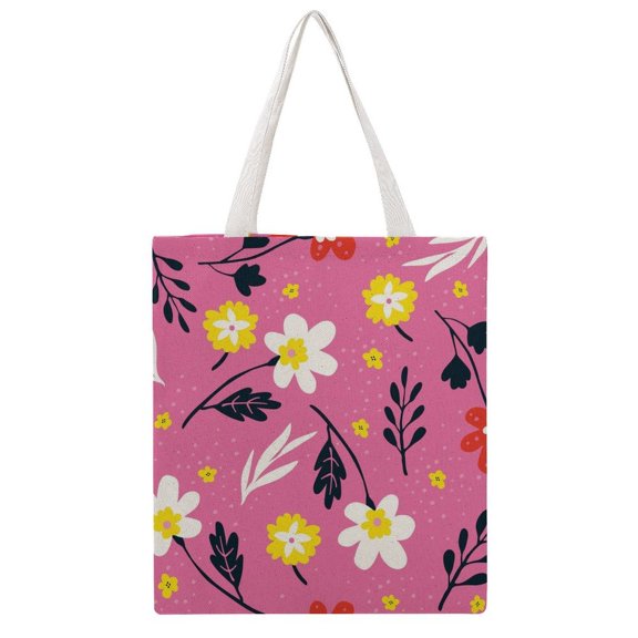 Large Martin Canvas Tote Bag 41×16.1in Reusable Large Capacity Multi-Function For Daily Shopping Hot Pink Flower