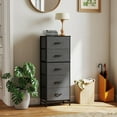 thumbnail image 6 of Nextay Nightstand 5-Drawer Fabric Dresser Bedside Table with Sturdy Steel Frame, Tall Storage Tower Chest with Wood Top for Bedroom, Closet, Living Room, Grey, 6 of 7
