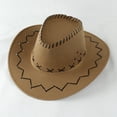 thumbnail image 2 of SUXIAN Faux Suede Kids Cowboy Hat for Themed Parties Dress Up and Halloween Costumes for Boys and Girls Cowboy Hat Khaki1 One Size, 2 of 3