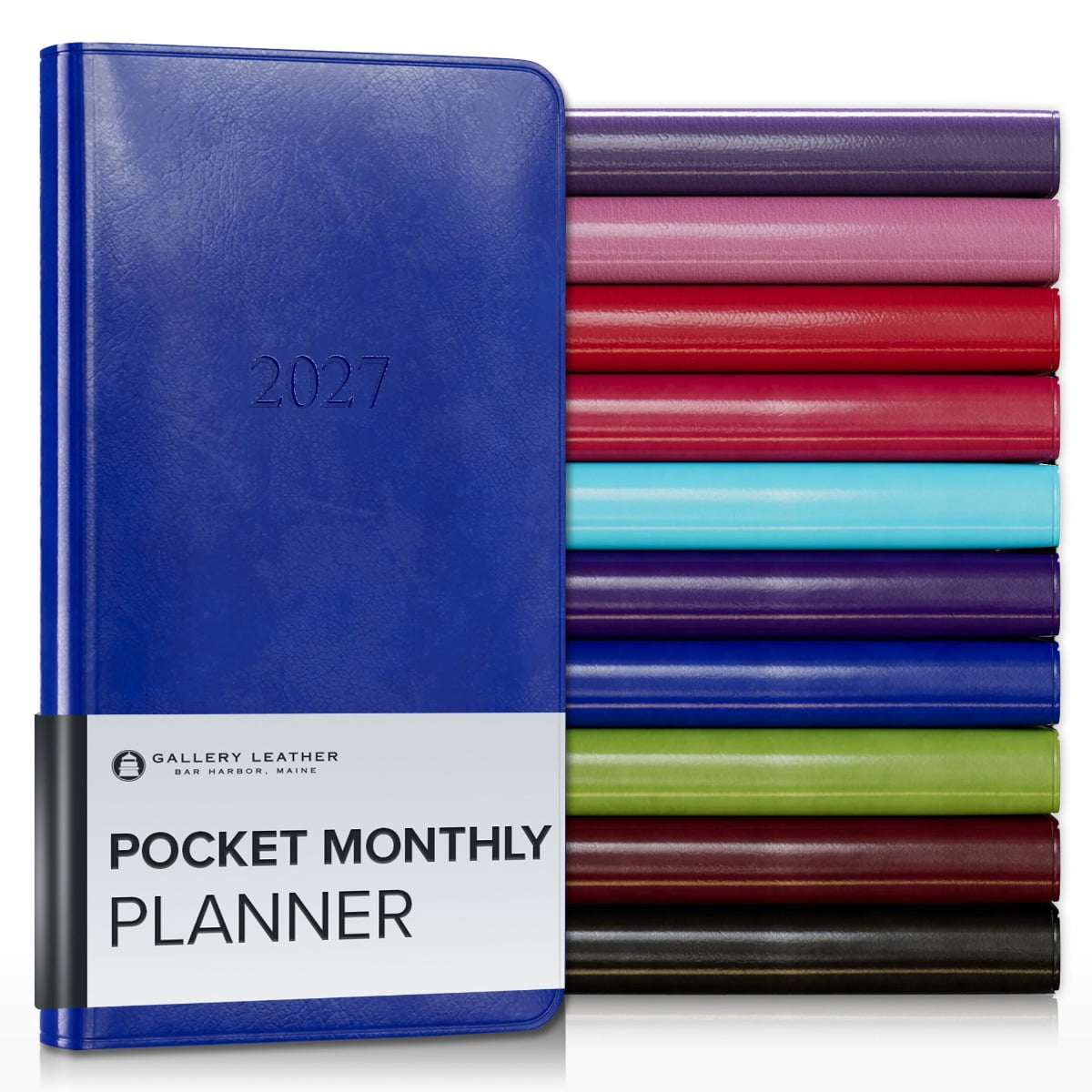 Gallery Leather Pocket Monthly Planner 2027 - Acadia Malibu - 6x3.25"
