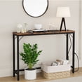 thumbnail image 6 of Aoile Narrow Console Table, Sofa Table with Outlets, Behind Couch Table for Living Room, Hallway Table for Entryway (Rustic Brown), 6 of 7