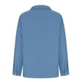thumbnail image 6 of Ashirexll Long Sleeve Shirts for Winter Tops for Solid Color Lapel Collar Casual Comfortable Loose Fitting Blouse, 6 of 7