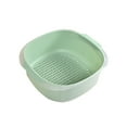thumbnail image 3 of Multi-Function Double Layer Vegetable Fruit Strainer Basket with Soaking Bowl, Plastic Washing and Draining Container for Kitchen Use, 3 of 8