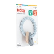 Nuby Silicone Animal Beaded Teething Ring for Infants, Elephant Design Baby Teether