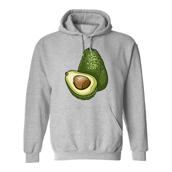 Cartoon Of An Avocado Hoodie Men - Men Hoodie, Sport Grey, 2XL
