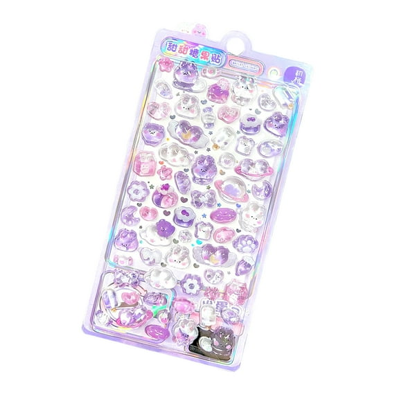 3D Puffer Stickers for Kids Toddler Resin Decorative Stickers Embossed Bubble Sticker for Scrapbooking Bullets Journal