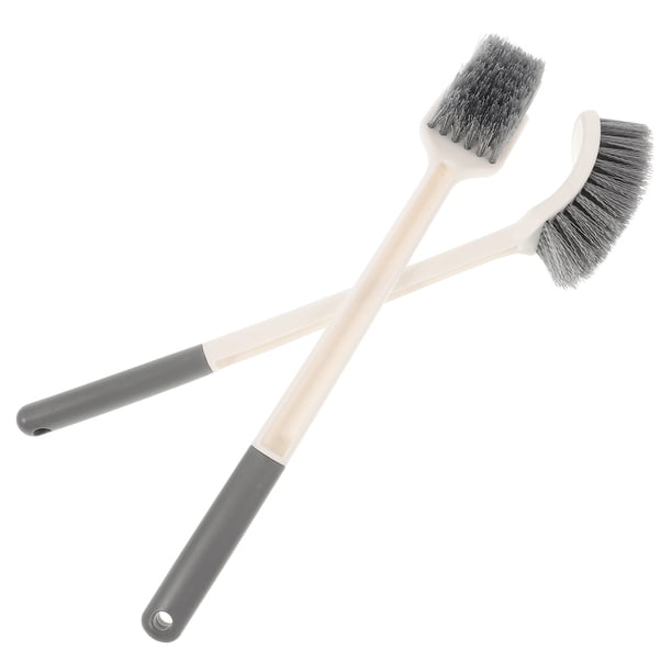 2 uds cepillo para ollas con mango largo, cepillo para limpiar platos, cepillos de cocina multiusos