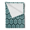 thumbnail image 2 of Floral Soft Flannel Fleece Blanket, Flower Petals Pattern in Pastel Tones Blossoms Essence Oriental Blooms, Cozy Plush for Indoor and Outdoor Use, 50" x 60", Dark Teal and Turquoise, by Ambesonne, 2 of 5
