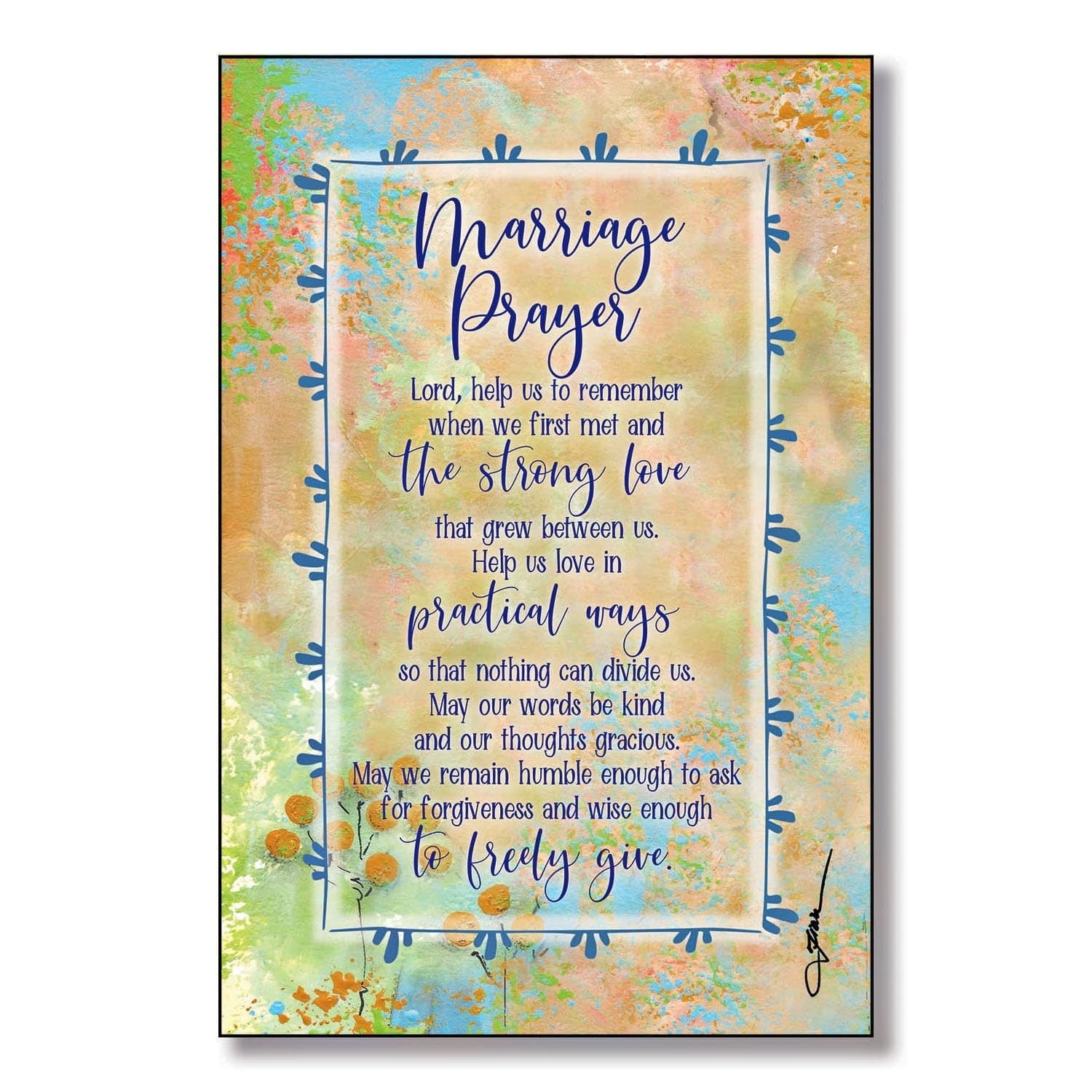 Dexsa Marriage Prayer Wood Frame Plaque with Easel 