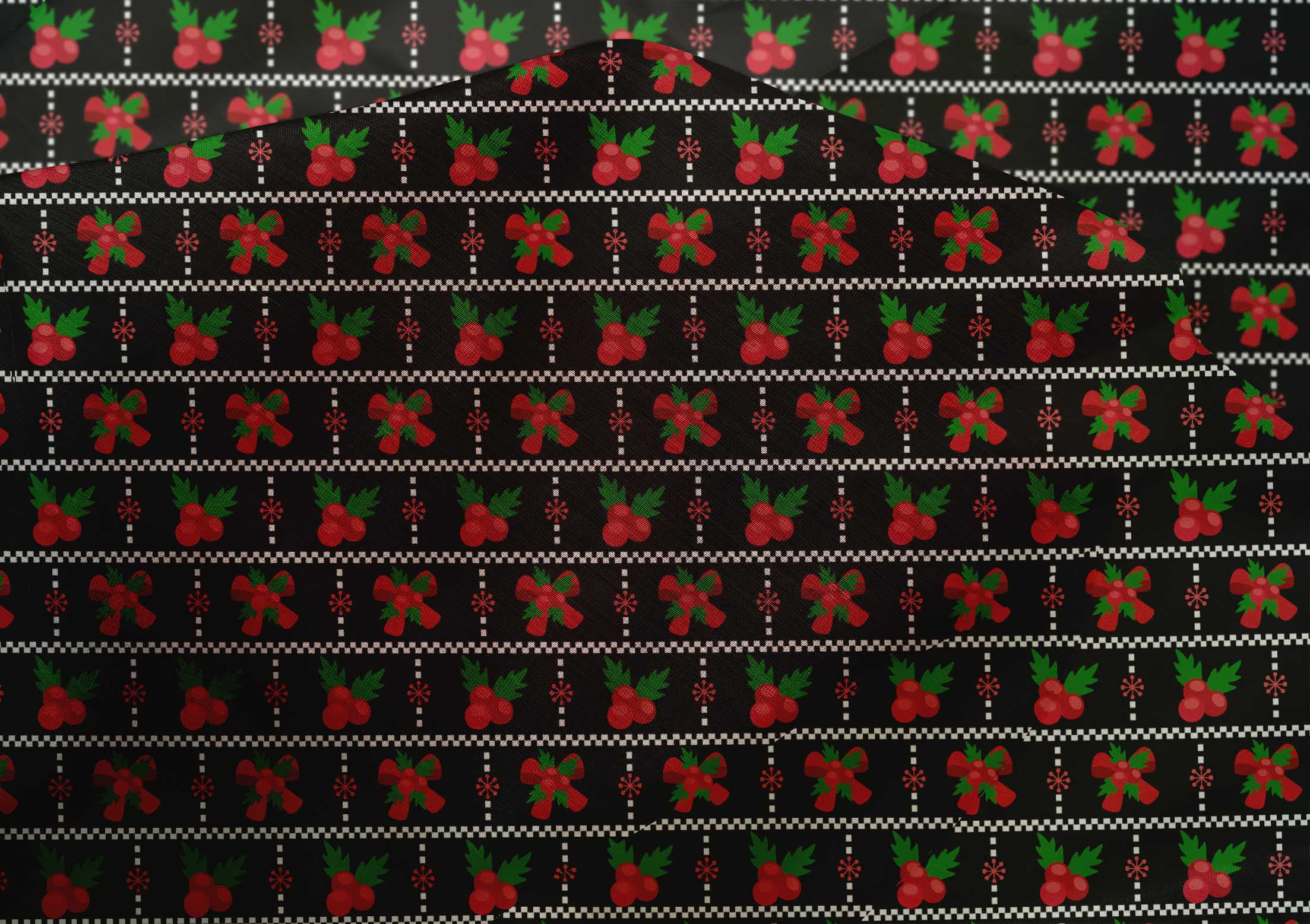 oneOone Cotton Silk Black Fabric Merry Christmas Sewing Material Print Fabric By The Yard 42 Inch Wide-YNF