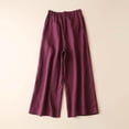 thumbnail image 4 of HBFAGFB Pantalons Décontractés pour Femmes Taille Haute Pantalons Amples Jambes Larges Côtés Grande Taille Pantalons Rouges Taille 2TG, 4 of 4