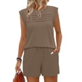 thumbnail image 3 of Lumtrix Two Piece Sets For Women Trendy Short Sets Beach Vacation Clothes Airport Travel Cruise Summer Spring Outfits Khaki S, 3 of 6