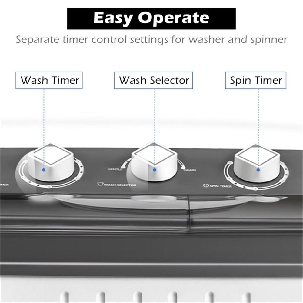 Pemberly Row Portable Twin Tub Total Washing Machine Washer Spain Spinner White