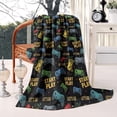 thumbnail image 2 of Colorful Controllers Games Texts Black Pattern Blanket,Comfortable Soft Flannel Throw Blanket,All Season,Warm Lightweight Blankets for Sofa Bed Couch Living Room Chair,50"x60", 2 of 4