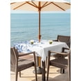 thumbnail image 2 of Outdoor Tablecloth with Umbrella Hole and Zipper, Eucalyptus Leaves Square Table Cloth 60x60 Inch Waterproof Tablecloth, Navy Blue Summer Botanical Weeping Picnic Table Cover for Patio Camping, 2 of 7