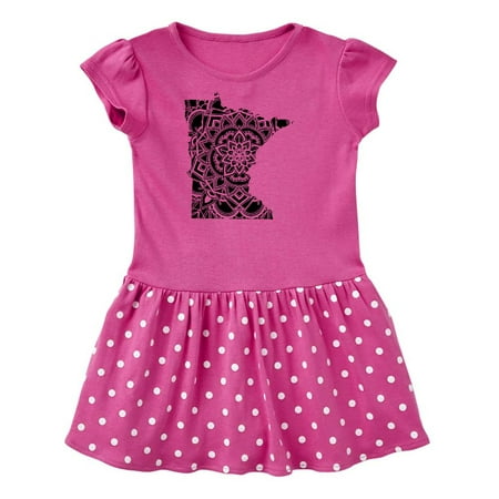 

Inktastic Minnesota Silhouette Mandala Gift Toddler Girl Dress