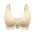 thumbnail image 3 of CFLVAEK Front Hook Bras for Women Plus Size Push Up Full Coverage Everyday Bras Breathable Wireless Bralette Beige XXXXXXXXXXXL, 3 of 5