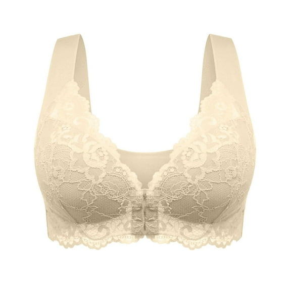 snilers Seamless Bras for Women Front Closure No Underwire Plus Size Bras Full Coverages Everyday Bras Comfort Lace Bra