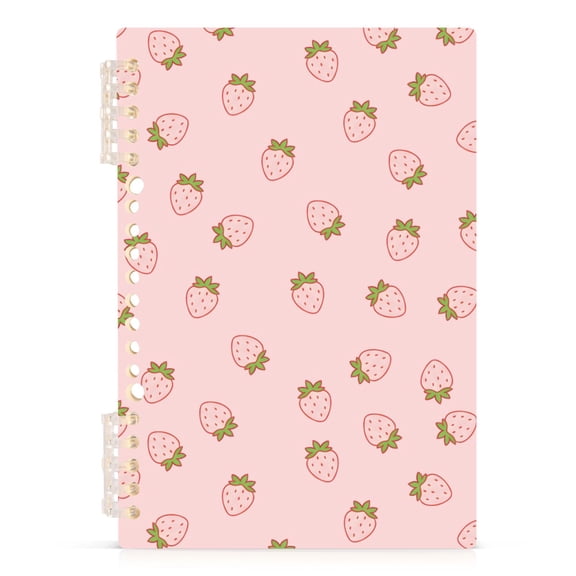 joogoo A5 Spiral Journal Notebook Cute Strawberry Pink College Ruled Notebooks 8.3" x 5.7" 1 PC