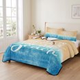 thumbnail image 2 of Twin Quilt Set 68''x86'', Blue Coastal Lightweight Summer Bedspread Coverlet Set with 2 Pillow Shams, Life Is Better At The Beach Beach Breathable All Season Quilt Bedding for Dorm/Bedroom, 2 of 9