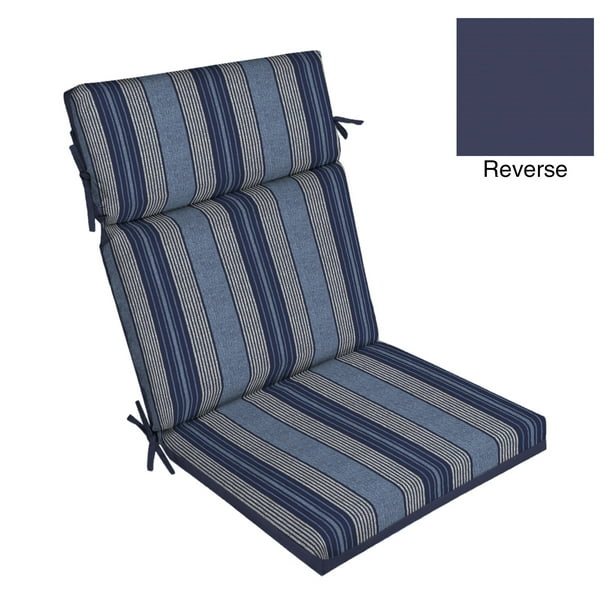 Better Homes And Gardens Blue Stripe 44 X 21 In Outdoor Dining Chair Cushion With Enviroguard