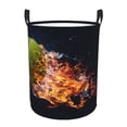 thumbnail image 1 of Balery Tennis Ball In Fire1 Cesta de ropa redonda con asas, impermeable, independiente, para ropa, juguetes, dormitorio y familia-Small, 1 of 6