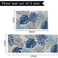 thumbnail image 2 of Tropical Leaves Kitchen Mats for Floor, Palm Leaf Grey White Blue Boho Kitchen Rugs Set of 2 Carpet Area Rug, Summer Abstract Leaves Modern Kitchen Decor and Accessories Stuff, 17x30 and 17x47 Inch, 2 of 7