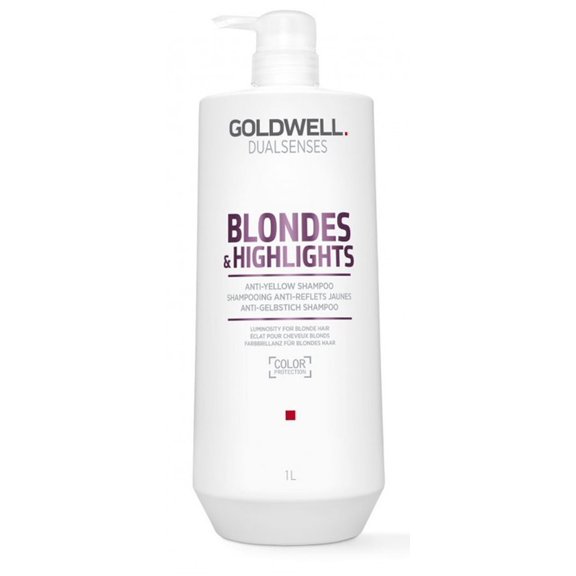 Goldwell Dualsenses Blonde And Highlights Anti-Yellow Shampoo, 33.2 oz, Pack of 1 w/ Sleek Teasing Comb