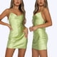 thumbnail image 1 of SAYOO Vestido corto ajustado sin espalda con tirantes y cuello en V para mujer SAYOO Moda, 1 of 7